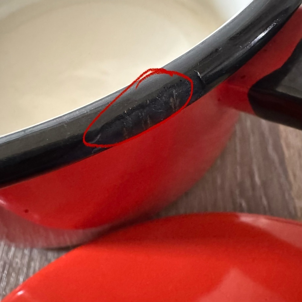 1970s Enamel Orange Stovetop Pot with Lid Medium Size - Picture 7 of 12